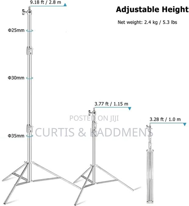 280cm 2.8m 9ft Professional Heavy Duty Stainless Steel Light Stand photo 3