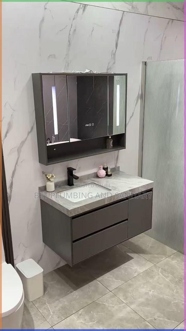 Marble Cabinet Basin With Led Mirror_marble Cabinet Basin · Photo 2