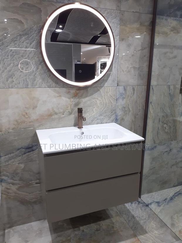 Cabinet Basin With Round Mirror Complete_cabinet Basin · Photo 2