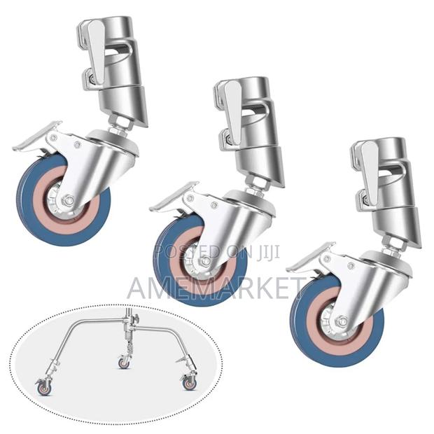 3 Packs Photography Swivel Caster Set Tripod C Stand Rolling Metal · Photo 2