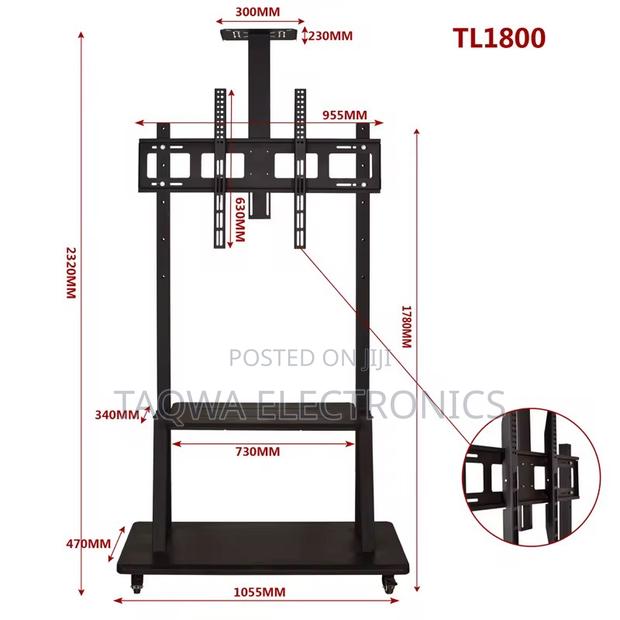 Standing on Wheels Mobile Tv Stand 32-75 Inch · Photo 2