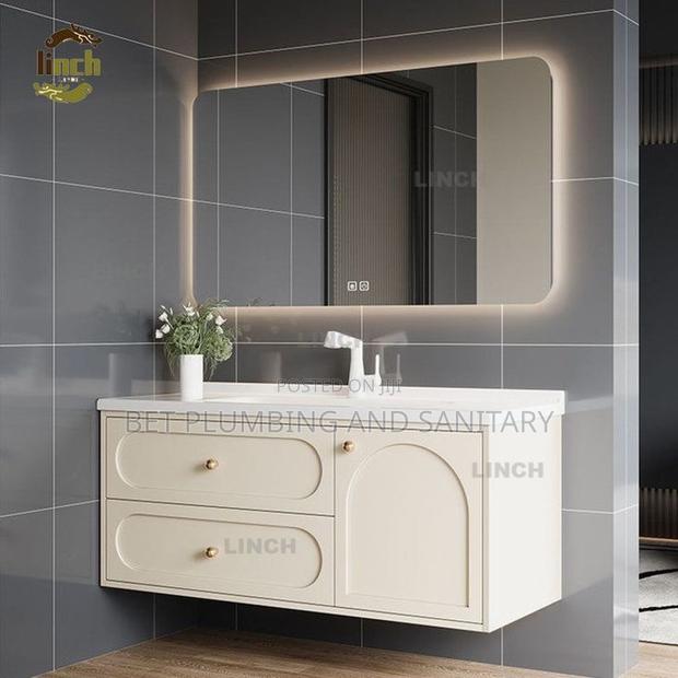 White Cabinet Basin With Led Mirror and Tap Complete_cabinet Basin · Photo 2