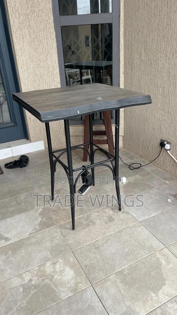Solid Table Wood and Metal Legs photo 3