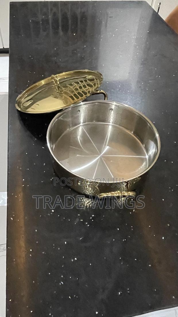 1 Used Gold Buffet Dish for Sale photo 2