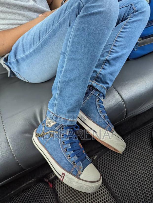 Unisex Kids Canvas Boot Denim Jeans Boot photo 3