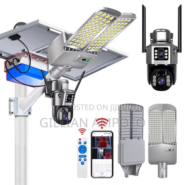 2way Audio High Quality 4gdual Lens Solar Street Light Camera Sensor photo 3