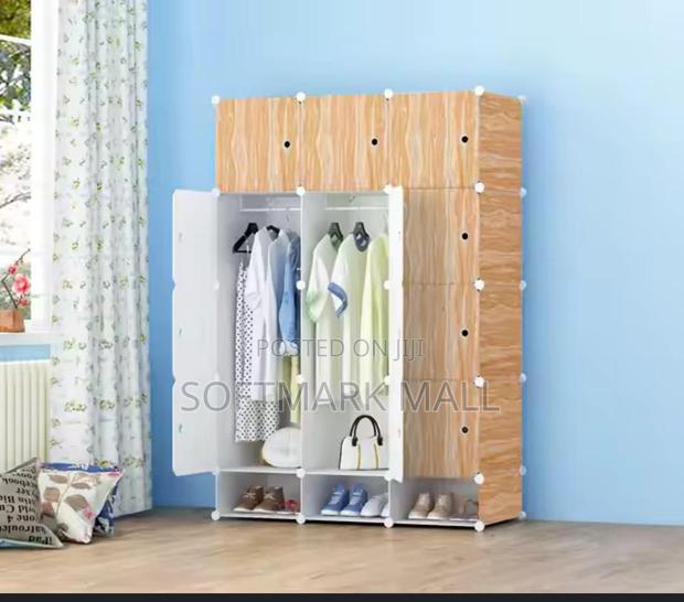 Brown 12 Cubes Wardrobe With Shoe Rack · Photo 1
