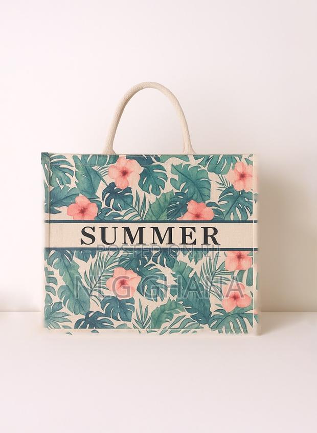 Summer Floral Print Beach Tote Bag - Large Woven Straw. Ghx6628 · Photo 3