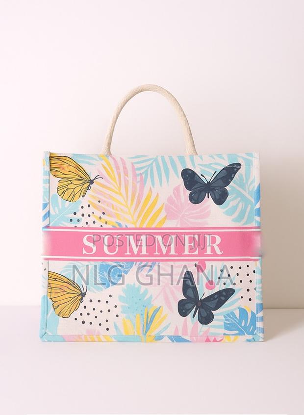Summer Floral Print Beach Tote Bag - Large Woven Straw. Ghx6628 · Photo 4
