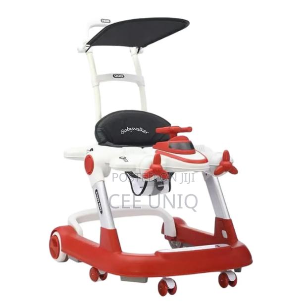 Adjustable Height Walker With Push Bar and Canopy,