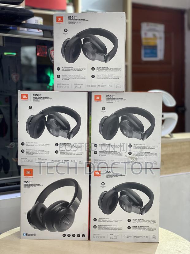 JBL E55bt Wireless Over-Ear Bluetooth Headphones – Black
