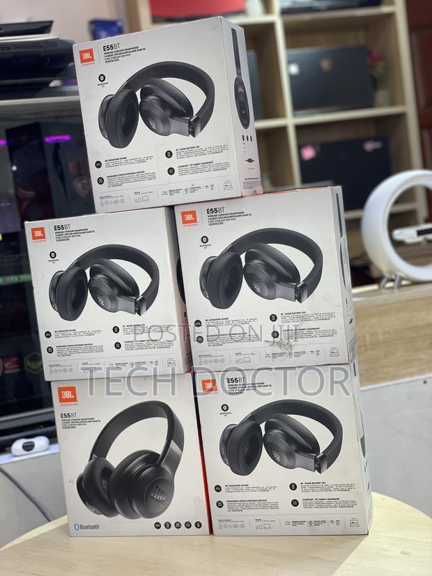 JBL E55bt Wireless Over-Ear Bluetooth Headphones – Black photo 4