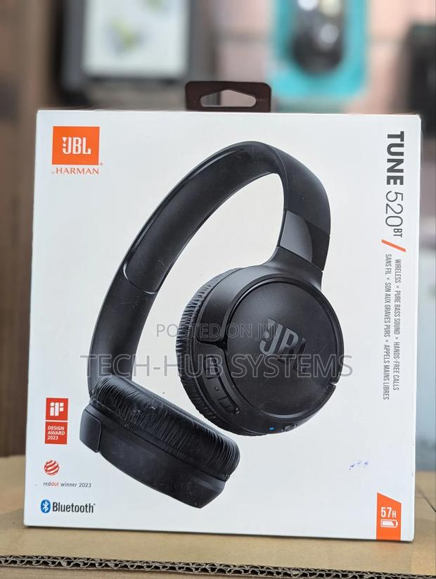 JBL Tune 520bt - Wireless on-Ear Headphones, Up to 57h Battery Life