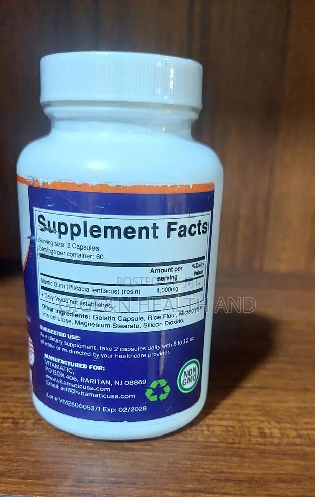 Vitamatic, Mastic Gum, 120 Capsules (500 Mg Per Capsule) photo 2