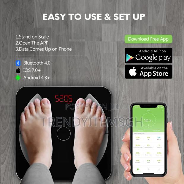 Bluetooth Smart Body Fat Measurement Bathroom Scale photo 4