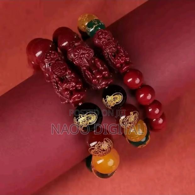 Fengshui Pixiu Charms Cinnabar Bracelet Lucky Cinnabar Chain photo 2