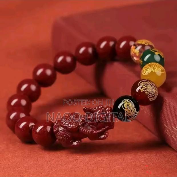 Fengshui Pixiu Charms Cinnabar Bracelet Lucky Cinnabar Chain photo 3