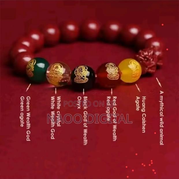 Fengshui Pixiu Charms Cinnabar Bracelet Lucky Cinnabar Chain photo 4