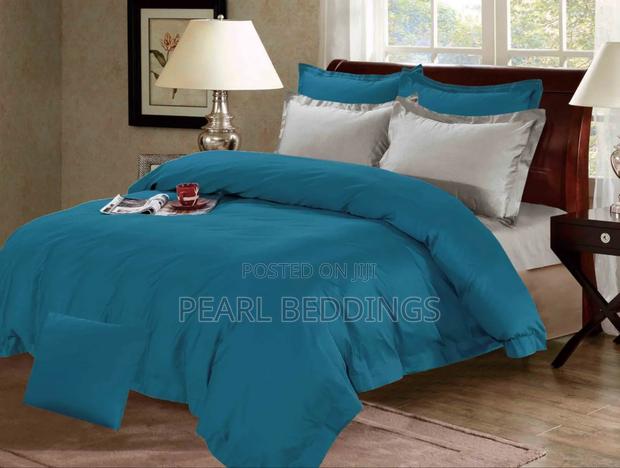 Quality Egyptian Cotton Plain Colors 7pcs Reversible Duvet Set Avail. photo 4