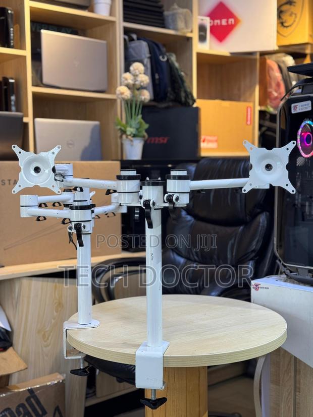 “Gotessons Silver Aluminium Monitor Arm – Adjustable Durable Stand”