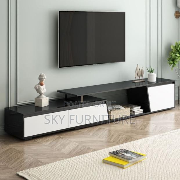 Modern Extendable Tv Stand Tv Cabinet With 2 Drawers and 1 Cabinet