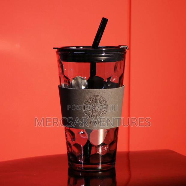 Sipper Coffee Mug With Leather Sleeve With Straw-450 Ml photo 4