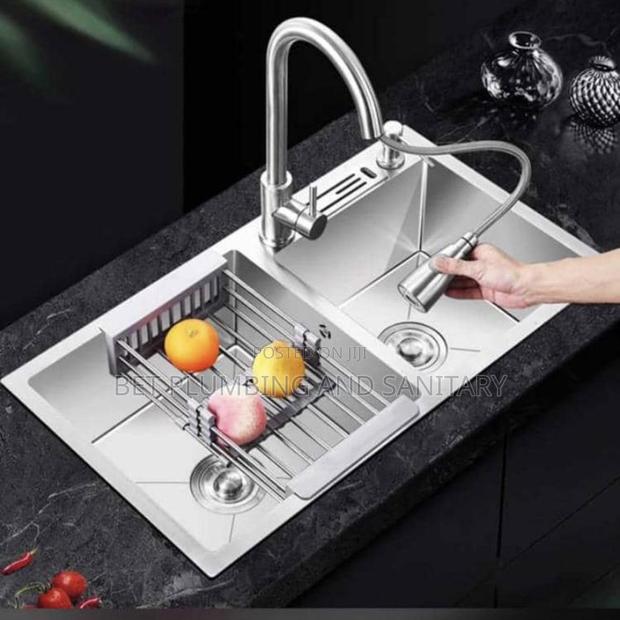 Two Bowl Cabinet Sink Complete With Pullout Tap Complete_kitchen Sink · Photo 2