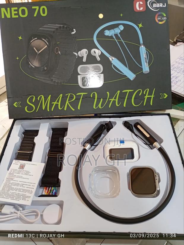 Neo 70 8-in-1 Smart Watch Set With Neckband Bt Airpod