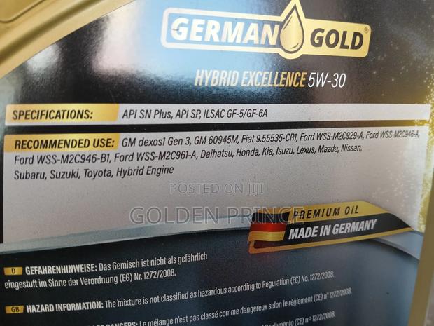 Engine Oil German Gold 0w20 (5litres) photo 2