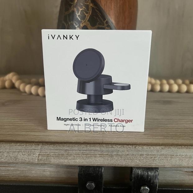 Ivanky 3 in 1 Magnetic Wireless Charging Station, Black photo 7
