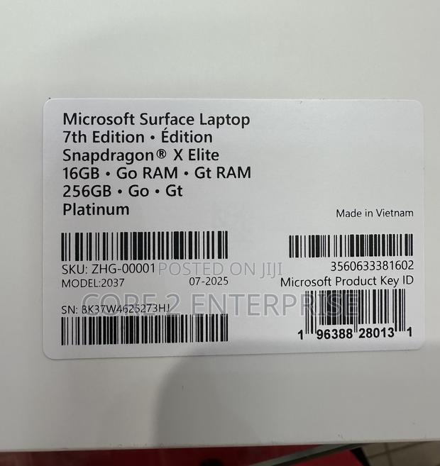 New Microsoft Surface Laptop 16GB Qualcomm Snapdragon X Elite SSD 256GB
