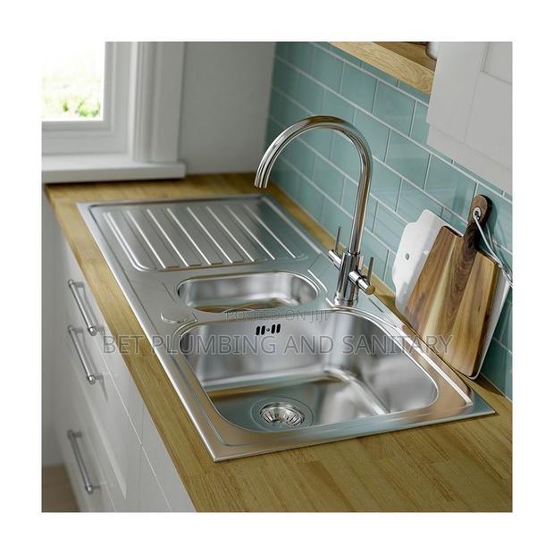 Two Bowl Kitchen Sink With Tap Complete_block and Cabinet Sink · Photo 2