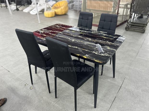 Glass Dining Table (With 4 Chairs)