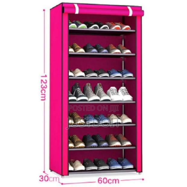 B7 7 Layer Durable Fabric-Covered Shoe Rack · Photo 2
