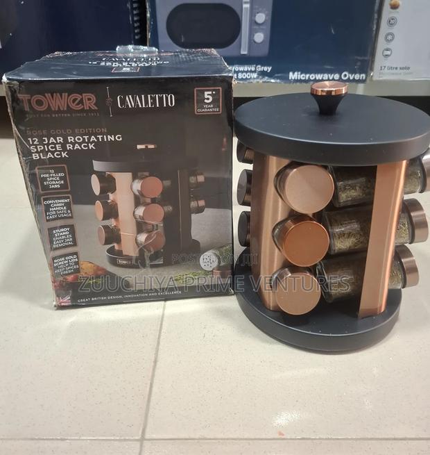 Tower 12 Jar Rotating Spice Rack With Pre-Filled Spices Uk photo 2