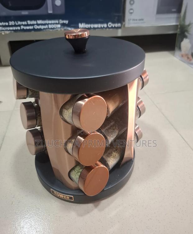 Tower 12 Jar Rotating Spice Rack With Pre-Filled Spices Uk photo 3