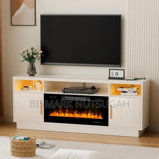 Modern Tv Stand With Fireplace Lantern photo 3