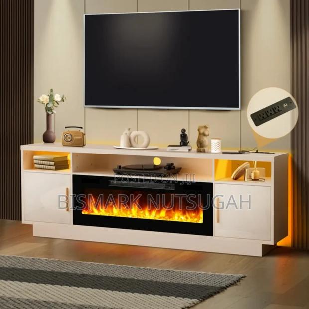 Modern Tv Stand With Fireplace Lantern photo 4