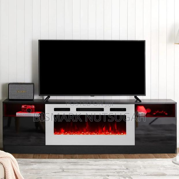 Modern Tv Stand With Fireplace Lantern photo 7