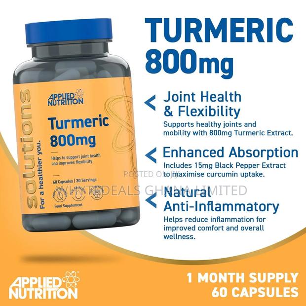 Natural Turmeric For Joint Health And Flexibility|Immune Support|800mg photo 2