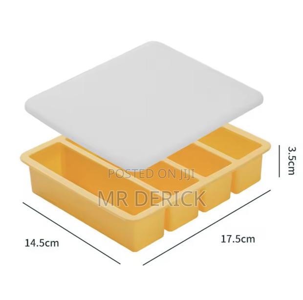 Silicone Mold Frozen Ice Cube Tray for Food 4 Cell Storage Container photo 3