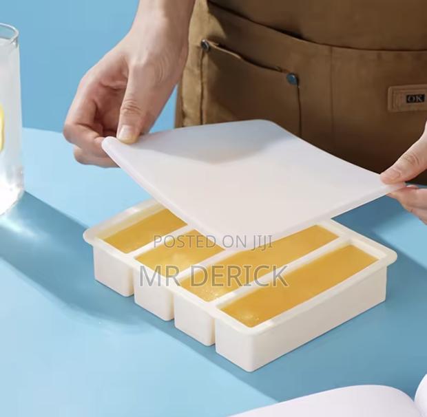 Silicone Mold Frozen Ice Cube Tray for Food 4 Cell Storage Container photo 4