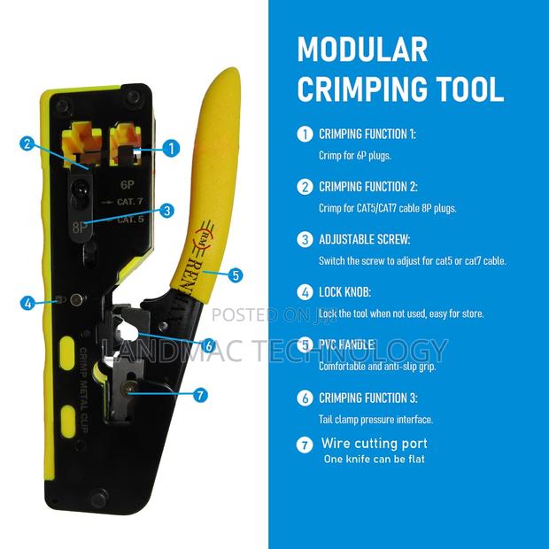 Cat-7 Crimping Tool Professional Network Wire Crimper photo 3