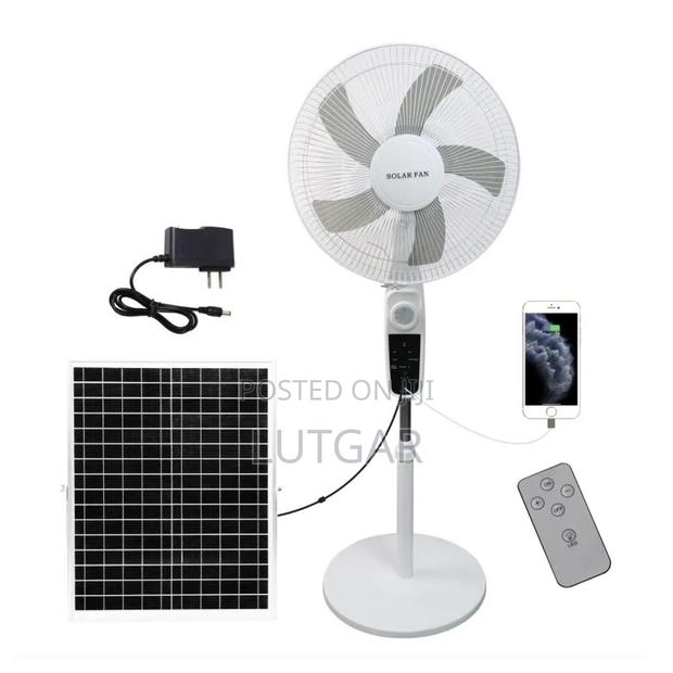 Rechargeable Solar Fan With Led Light Portable Cooling Energy Saving