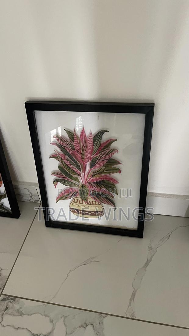 1 Used Flowery Black Frame Beautiful Artwork For Sale photo 3