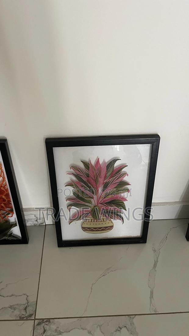 1 Used Flowery Black Frame Beautiful Artwork For Sale photo 2