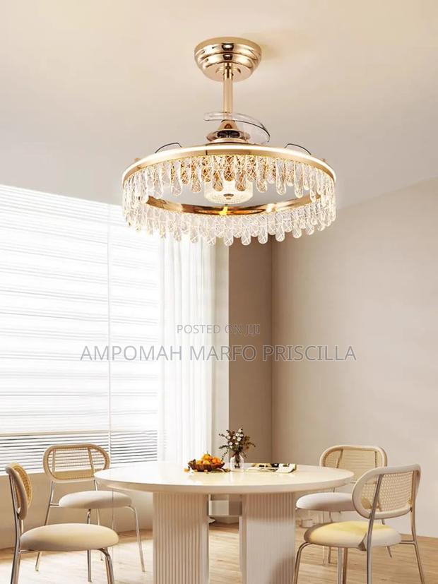 Chandelier Ceiling Light With Inbuilt Fan photo 7