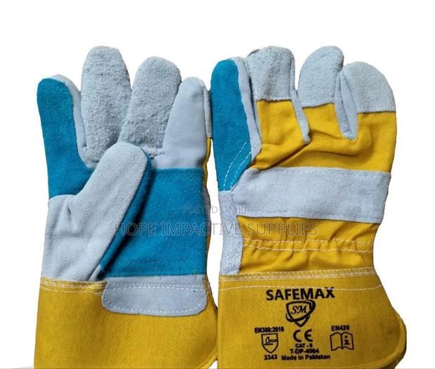 Heavy Duty Double Palm Leather Gloves/ Combination Leather Gloves.