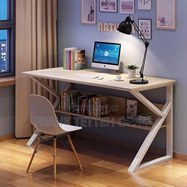 Computer Desk, Writing Study Desk With Book Shelves,
