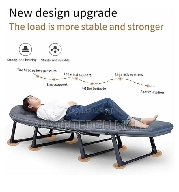 Portable Folding Recliner Bed - Grey photo 3